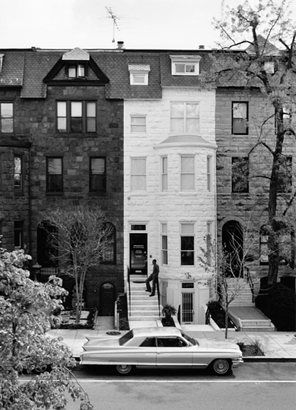 Townhouses and Cadillac, R Street, Dupont Circle. Photographed in 2011